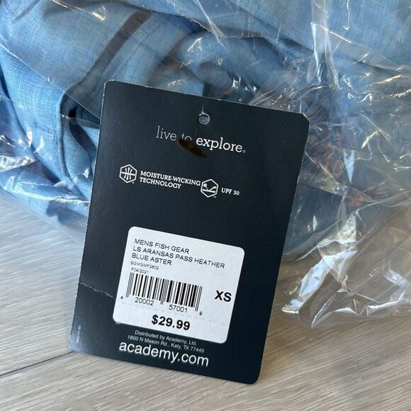 Magellan Outdoors Aransas Pass Heather Short Sleeve Fishing Shirt Blue XS NWT - Picture 8 of 8